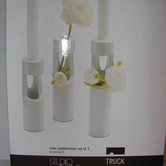 Mikasa Truck Bloom Set of 3 Vases White Ceramic - Picture 12 of 16